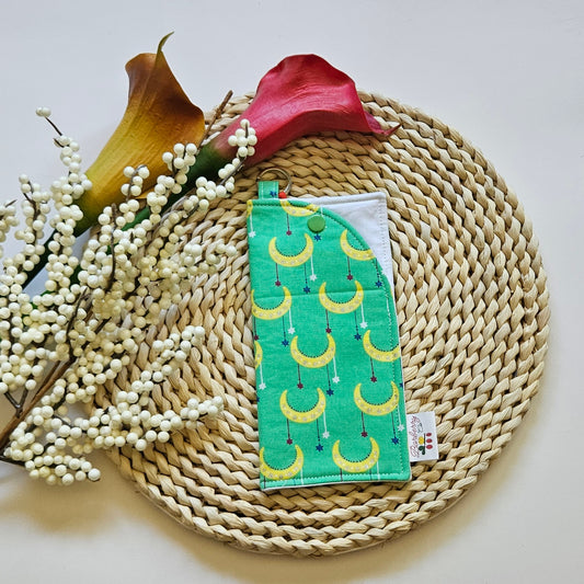 "Moon and Falling Stars" Reading glasses Fabric Cases with keychain loop