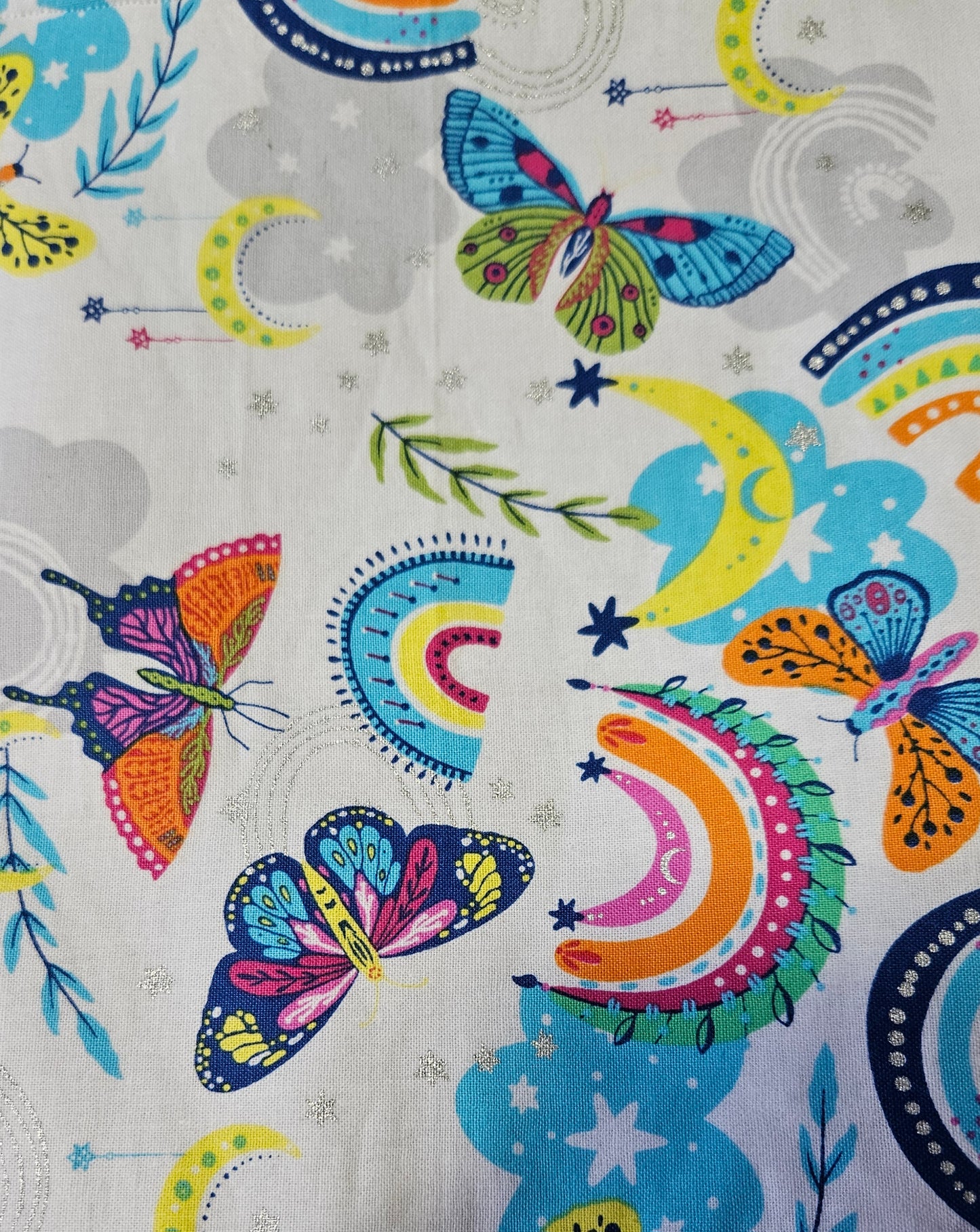 White Butterfly and Rainbows Book Sleeve for book lovers