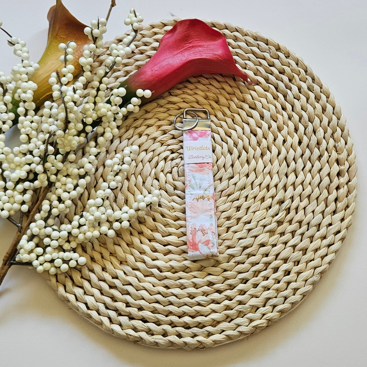 Lotus Flower Wristlet Keychain