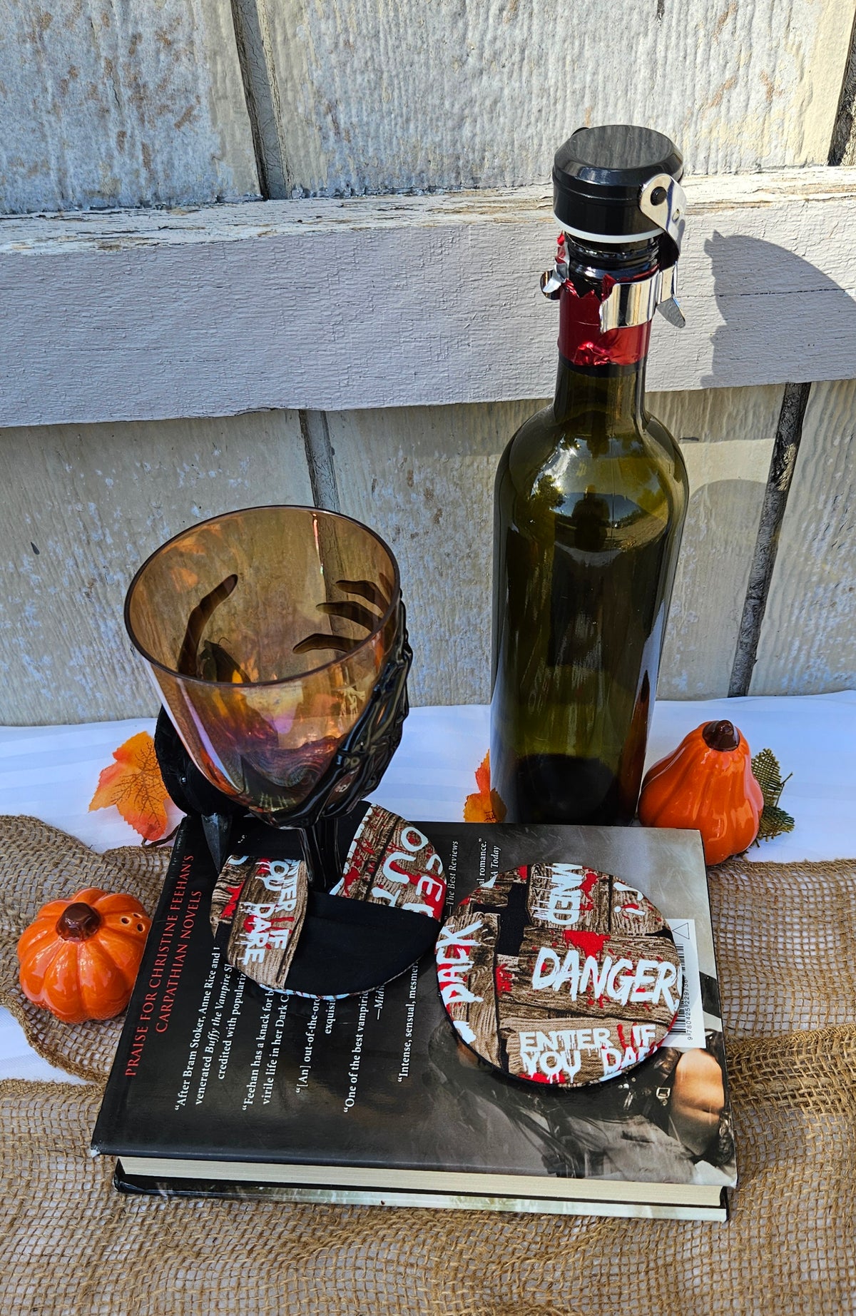 Glow-In-The-Dark Danger WIne Glass Coaster