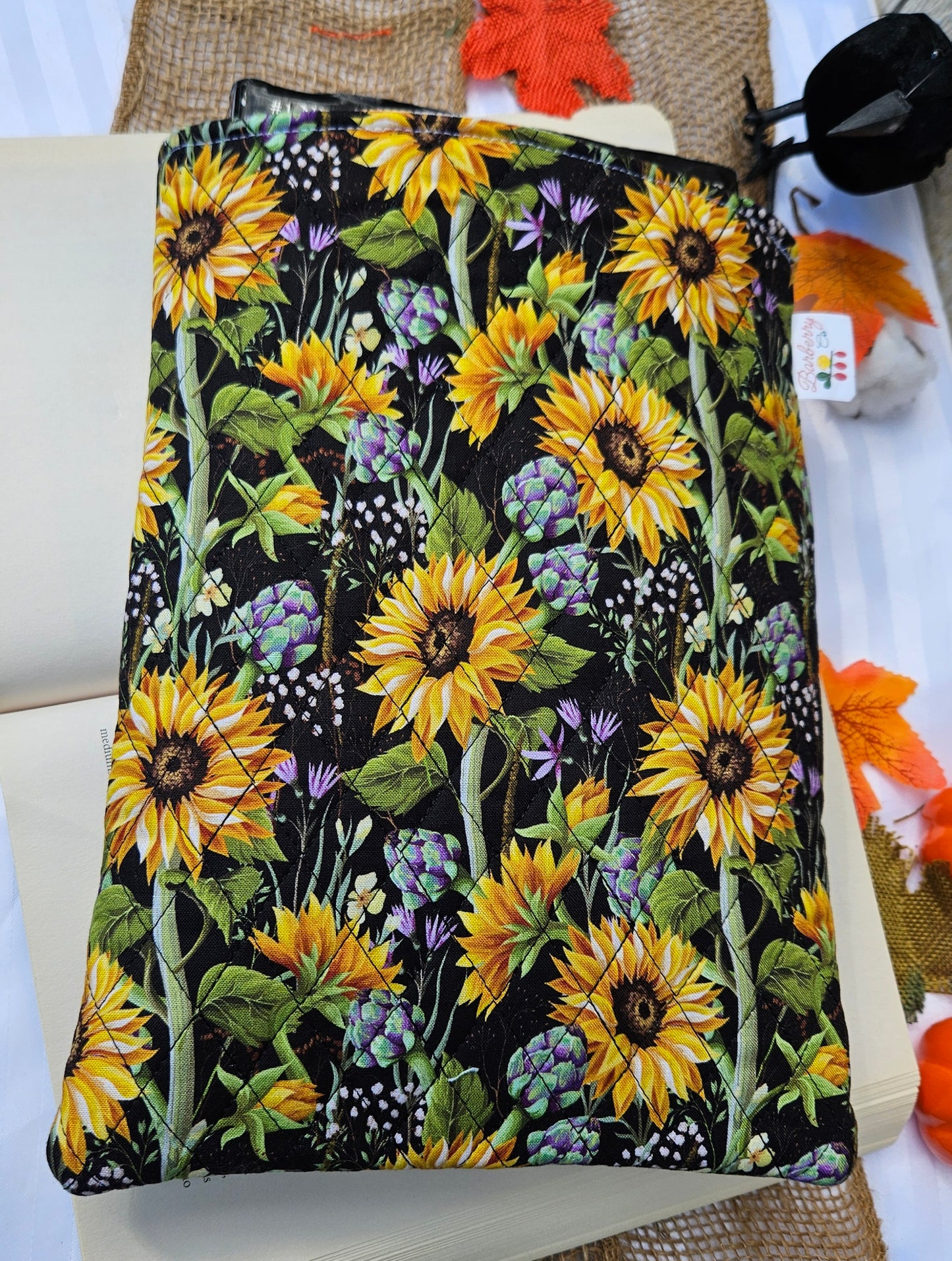Quilted Sunflowers Book Sleeve