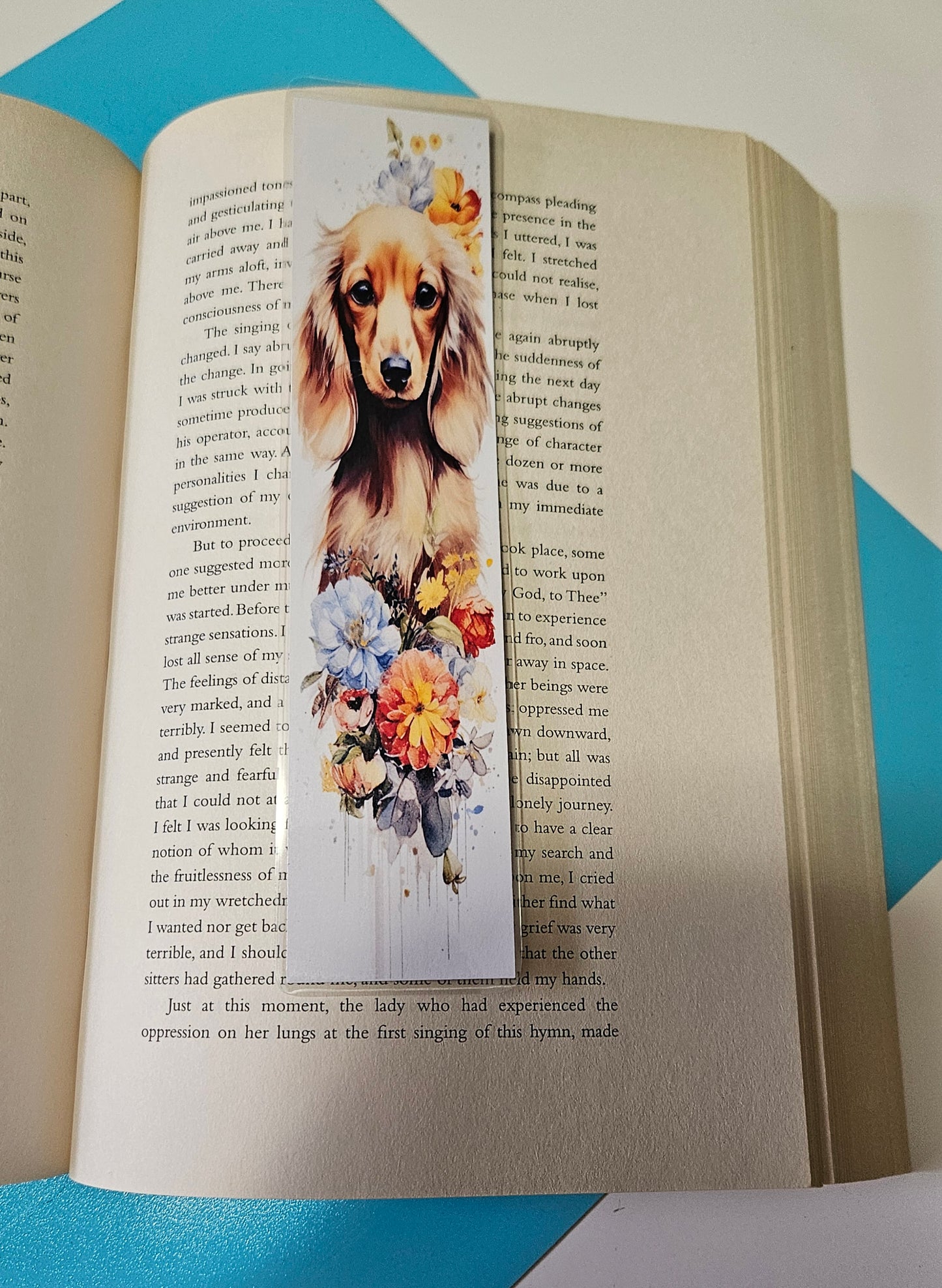 Set of 6 Water Colour Floral Dogs Bookmarks for book lovers, part 1