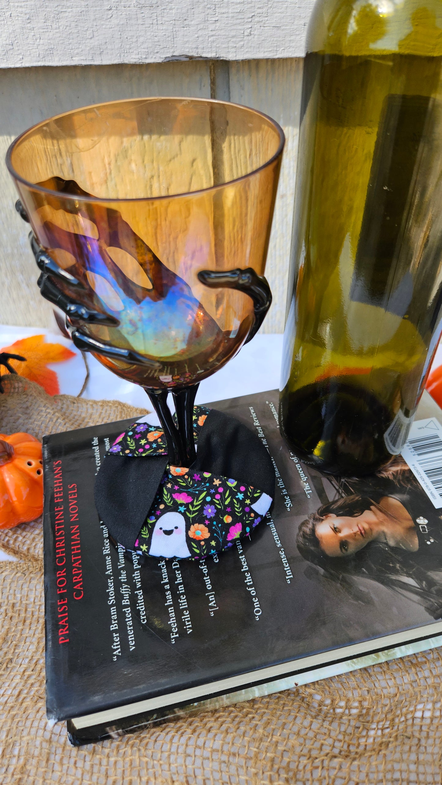Autumn Garden Ghosts WIne Glass Coaster