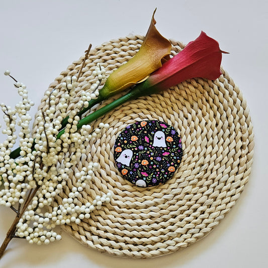 Autumn Garden Ghosts WIne Glass Coaster